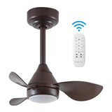 Albini 22" Contemporary Minimalist 6-Speed Metal Mobile-App/Remote-Controlled Dimmable Smart Integrated LED Ceiling Fan