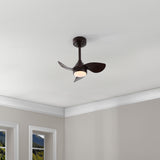 Albini 22" Contemporary Minimalist 6-Speed Metal Mobile-App/Remote-Controlled Dimmable Smart Integrated LED Ceiling Fan