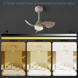Albini 22" Contemporary Minimalist 6-Speed Metal Mobile-App/Remote-Controlled Dimmable Smart Integrated LED Ceiling Fan
