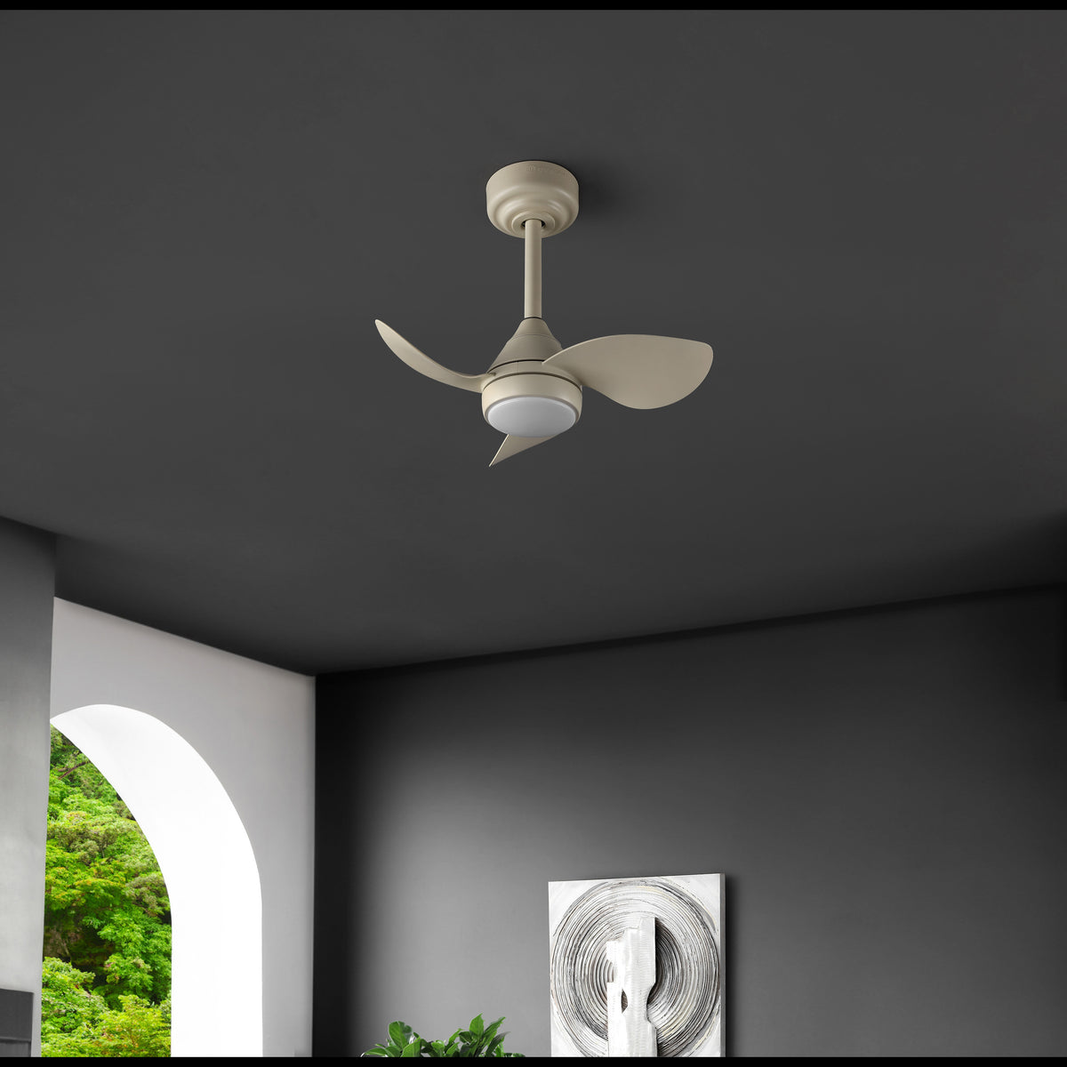 Albini 22" Contemporary Minimalist 6-Speed Metal Mobile-App/Remote-Controlled Dimmable Smart Integrated LED Ceiling Fan