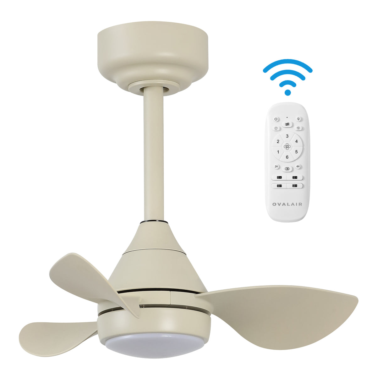 Albini 22" Contemporary Minimalist 6-Speed Metal Mobile-App/Remote-Controlled Dimmable Smart Integrated LED Ceiling Fan