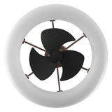 Bhavu 21.5" Contemporary Minimalist 3-Speed Metal Mobile-App/Remote-Controlled Dimmable Smart Integrated LED Ceiling Fan