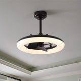 Bhavu 21.5" Contemporary Minimalist 3-Speed Metal Mobile-App/Remote-Controlled Dimmable Smart Integrated LED Ceiling Fan