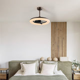 Bhavu 21.5" Contemporary Minimalist 3-Speed Metal Mobile-App/Remote-Controlled Dimmable Smart Integrated LED Ceiling Fan