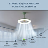 Bhavu 21.5" Contemporary Minimalist 3-Speed Metal Mobile-App/Remote-Controlled Dimmable Smart Integrated LED Ceiling Fan