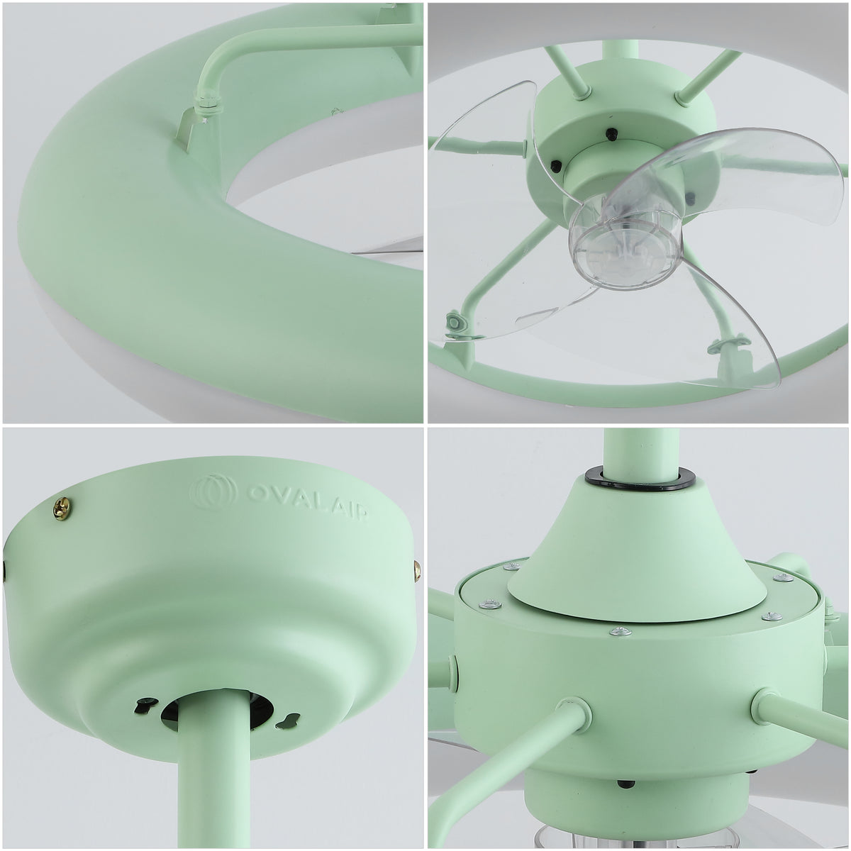 Bhavu 21.5" Contemporary Minimalist 3-Speed Metal Mobile-App/Remote-Controlled Dimmable Smart Integrated LED Ceiling Fan