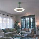 Bhavu 21.5" Contemporary Minimalist 3-Speed Metal Mobile-App/Remote-Controlled Dimmable Smart Integrated LED Ceiling Fan