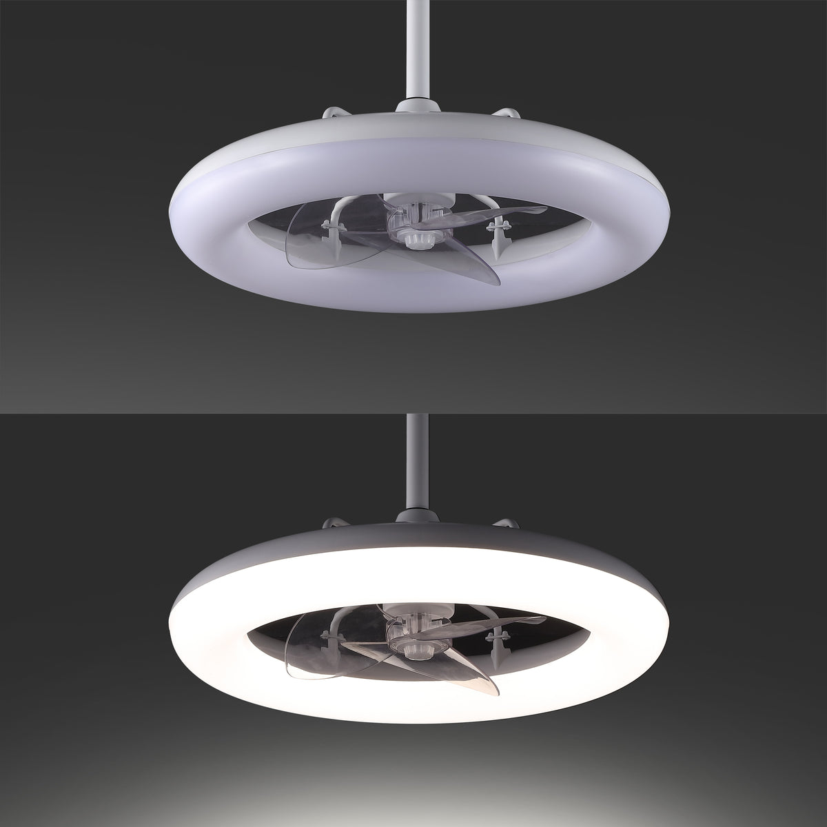 Bhavu 21.5" Contemporary Minimalist 3-Speed Metal Mobile-App/Remote-Controlled Dimmable Smart Integrated LED Ceiling Fan