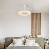 Bhavu 21.5" Contemporary Minimalist 3-Speed Metal Mobile-App/Remote-Controlled Dimmable Smart Integrated LED Ceiling Fan