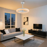 Bhavu 21.5" Contemporary Minimalist 3-Speed Metal Mobile-App/Remote-Controlled Dimmable Smart Integrated LED Ceiling Fan