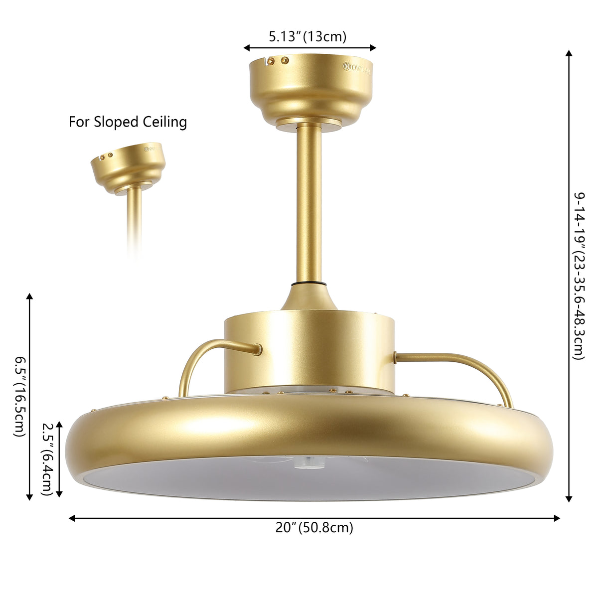 Trina 20" Modern Contemporary 6-Speed Metal Mobile-App/Remote-Controlled Dimmable Smart Integrated LED Ceiling Fan