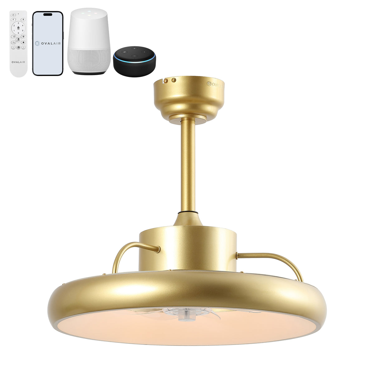Trina 20" Modern Contemporary 6-Speed Metal Mobile-App/Remote-Controlled Dimmable Smart Integrated LED Ceiling Fan