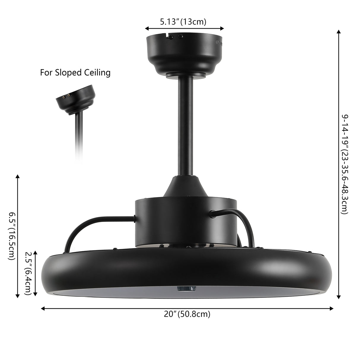 Trina 20" Modern Contemporary 6-Speed Metal Mobile-App/Remote-Controlled Dimmable Smart Integrated LED Ceiling Fan