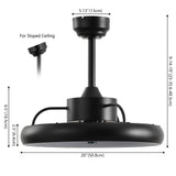 Trina 20" Modern Contemporary 6-Speed Metal Mobile-App/Remote-Controlled Dimmable Smart Integrated LED Ceiling Fan