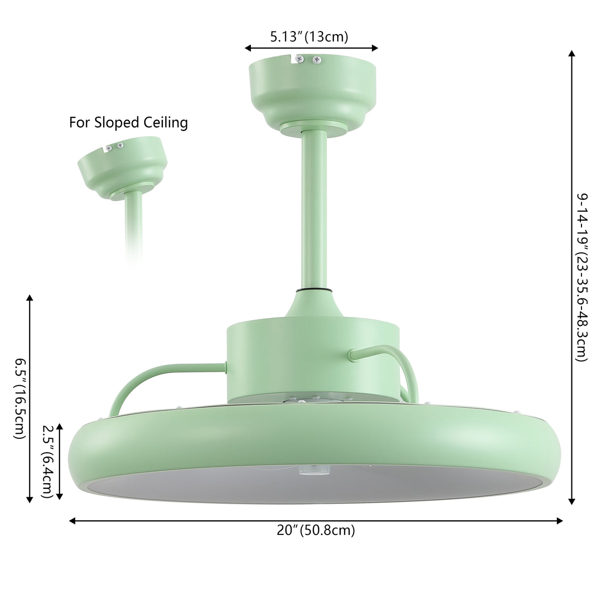 Trina 20" Modern Contemporary 6-Speed Metal Mobile-App/Remote-Controlled Dimmable Smart Integrated LED Ceiling Fan