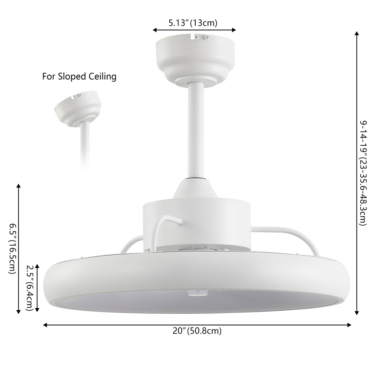 Trina 20" Modern Contemporary 6-Speed Metal Mobile-App/Remote-Controlled Dimmable Smart Integrated LED Ceiling Fan