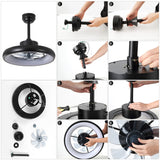 Trina 20" Modern Contemporary 6-Speed Metal Mobile-App/Remote-Controlled Dimmable Smart Integrated LED Ceiling Fan