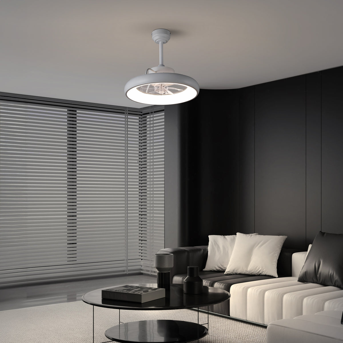 Trina 20" Modern Contemporary 6-Speed Metal Mobile-App/Remote-Controlled Dimmable Smart Integrated LED Ceiling Fan