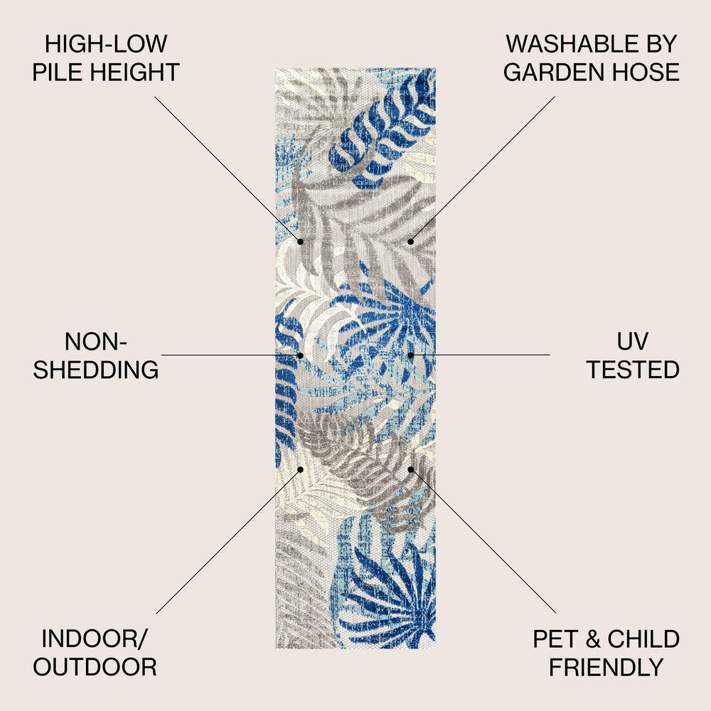 Lynx Tropics Palm Leaves Indoor/Outdoor Area Rug