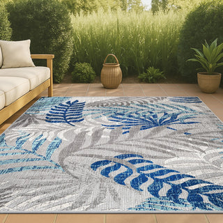 Lynx Tropics Palm Leaves Indoor/Outdoor Area Rug