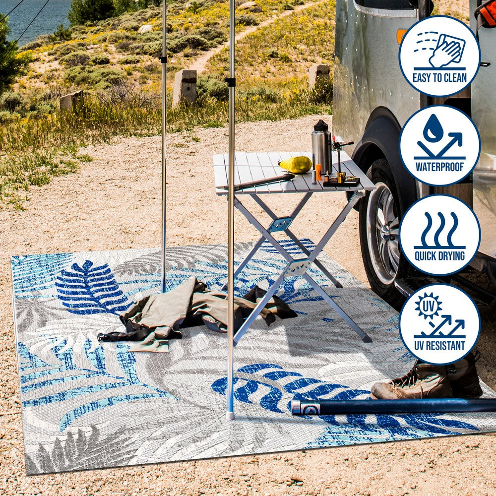 Lynx Tropics Palm Leaves Indoor/Outdoor Area Rug