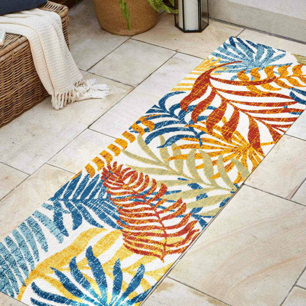 Lynx Tropics Palm Leaves Indoor/Outdoor Area Rug