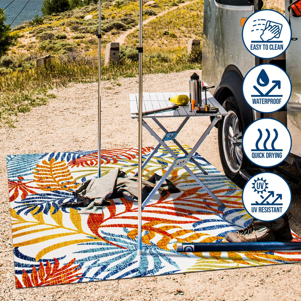 Lynx Tropics Palm Leaves Indoor/Outdoor Area Rug