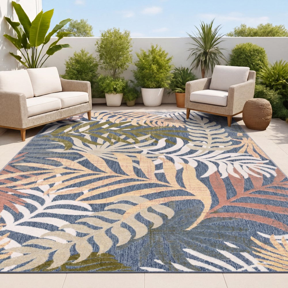Lynx Tropics Palm Leaves Indoor/Outdoor Area Rug