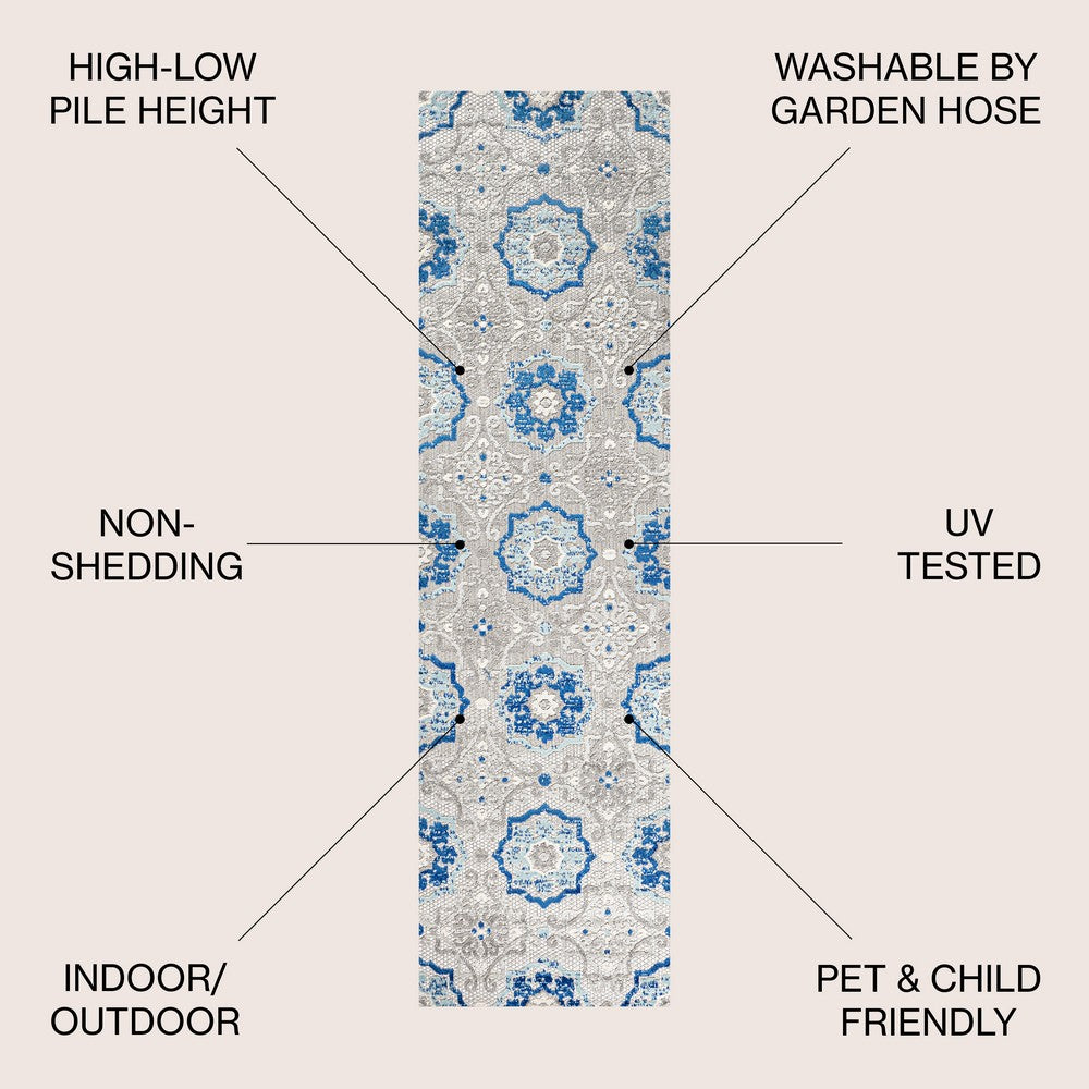 Eridanus Mediterranean Medallion Indoor/Outdoor Area Rug