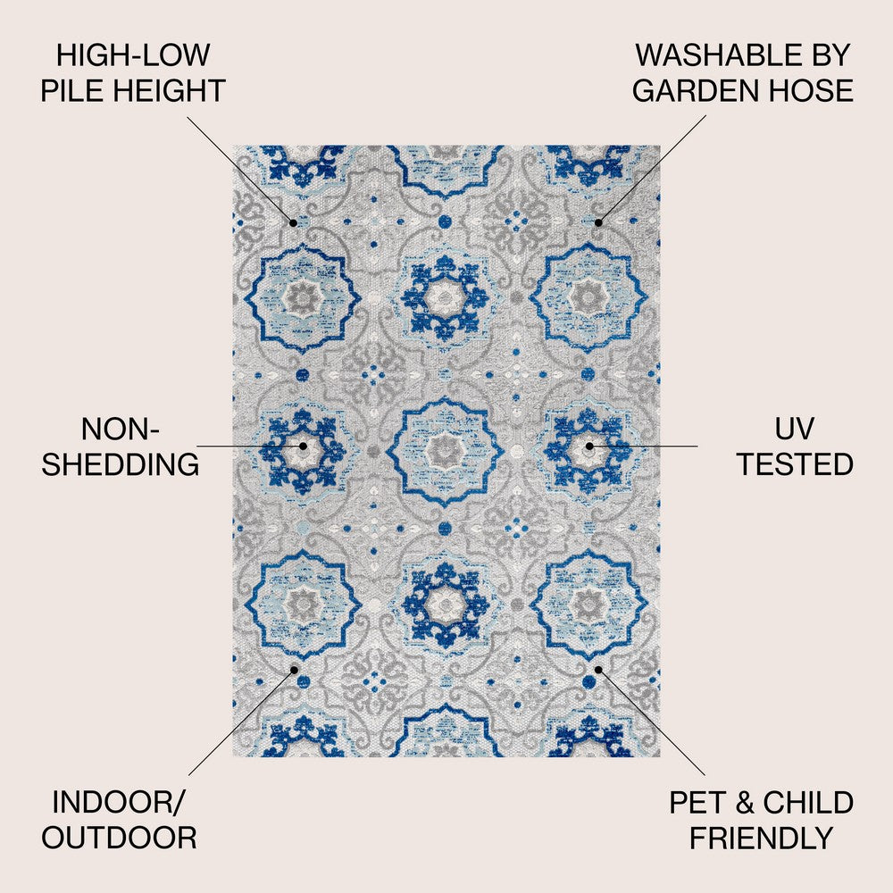 Eridanus Mediterranean Medallion Indoor/Outdoor Area Rug