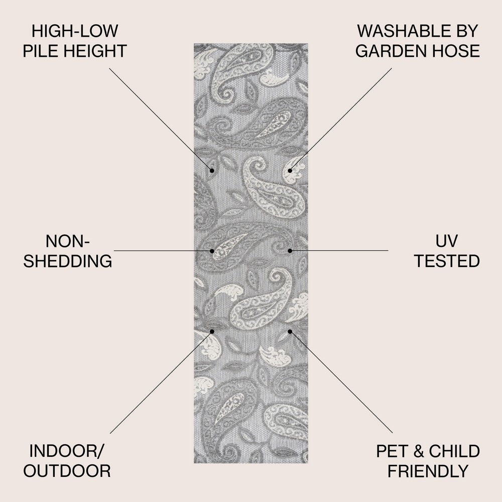 Auckland Julien Paisley High-Low Indoor/Outdoor Area Rug
