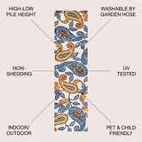 Auckland Julien Paisley High-Low Indoor/Outdoor Area Rug