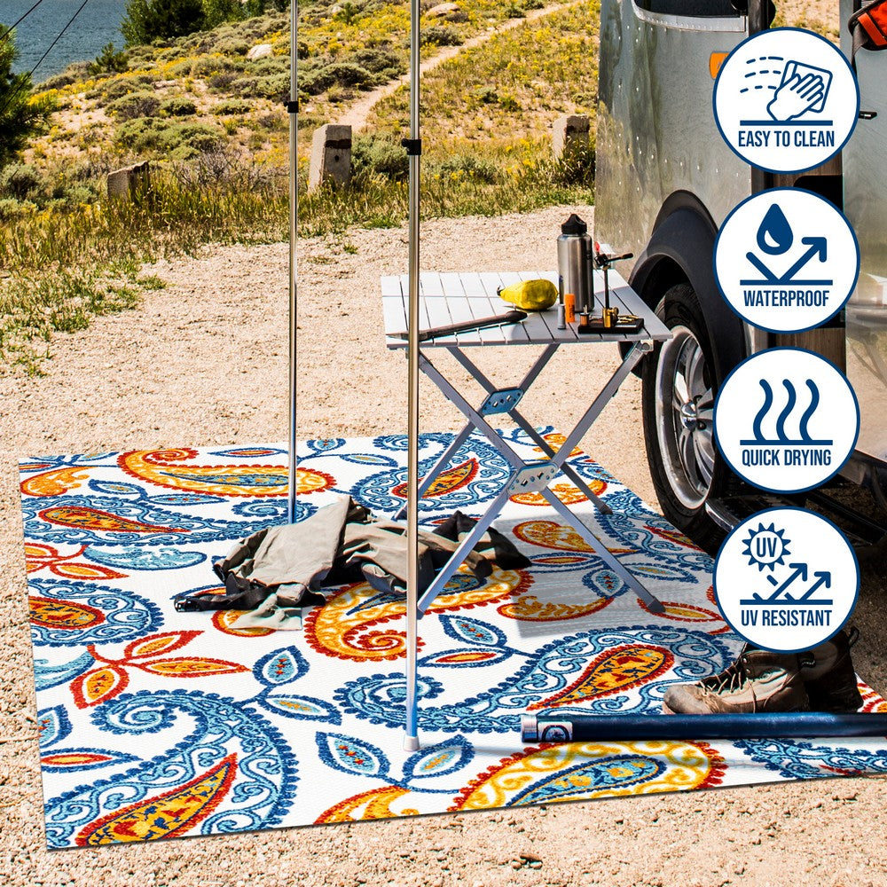 Auckland Julien Paisley High-Low Indoor/Outdoor Area Rug