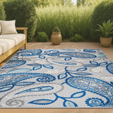 Auckland Julien Paisley High-Low Indoor/Outdoor Area Rug