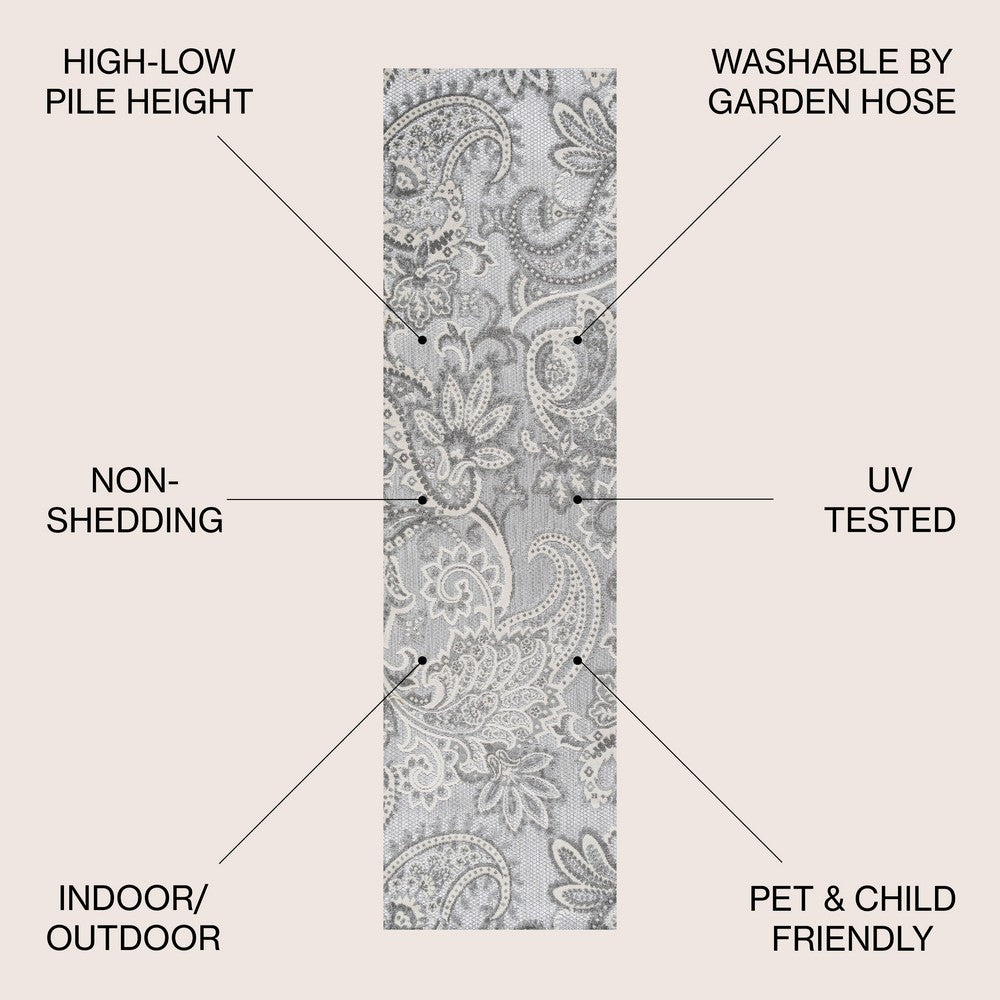 Christchurch Gordes Paisley High-Low Indoor/Outdoor Area Rug