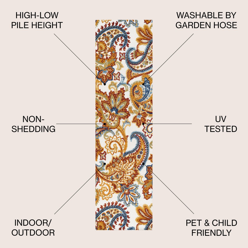 Christchurch Gordes Paisley High-Low Indoor/Outdoor Area Rug