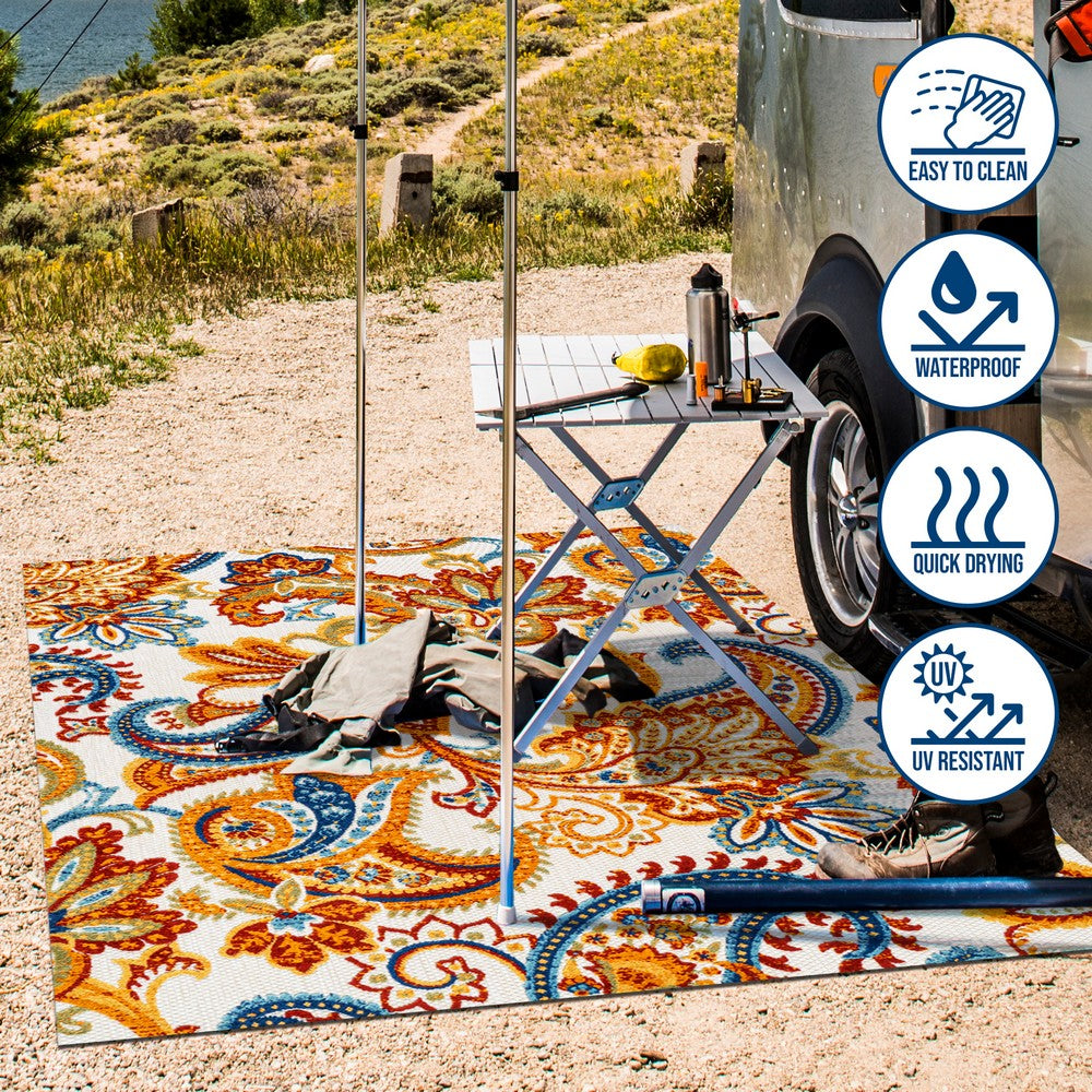 Christchurch Gordes Paisley High-Low Indoor/Outdoor Area Rug