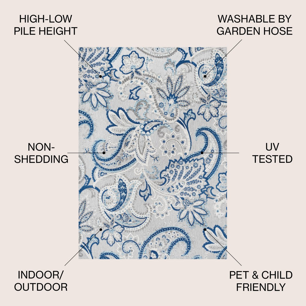 Christchurch Gordes Paisley High-Low Indoor/Outdoor Area Rug