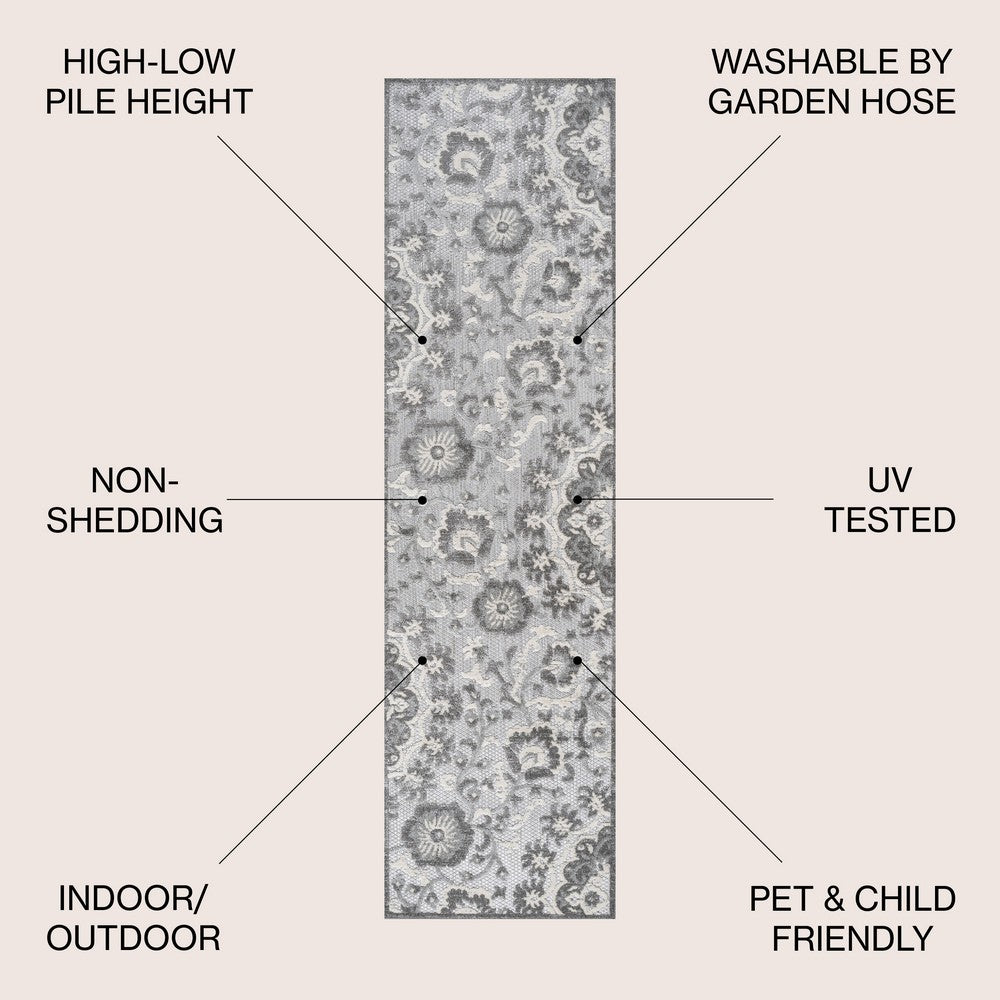 Wellington Lucena Modern Medallion High-Low Area Rug