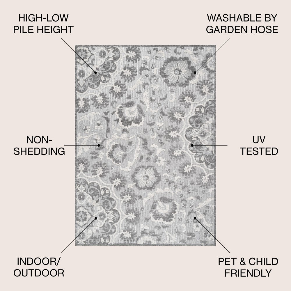 Wellington Lucena Modern Medallion High-Low Area Rug