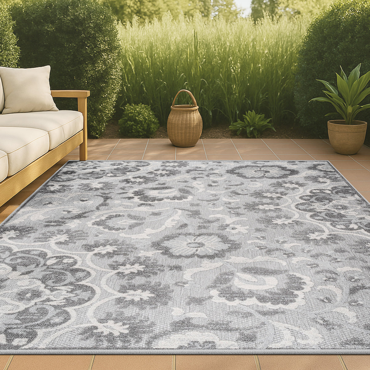 Wellington Lucena Modern Medallion High-Low Area Rug
