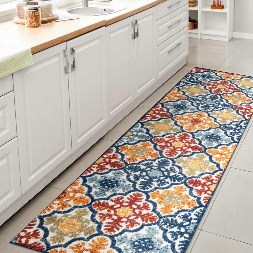 Hamilton Cassis Ornate Ogee Trellis Indoor/Outdoor Area Rug