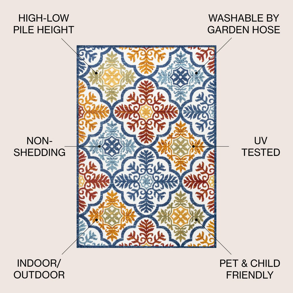 Hamilton Cassis Ornate Ogee Trellis Indoor/Outdoor Area Rug