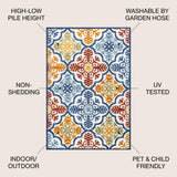 Hamilton Cassis Ornate Ogee Trellis Indoor/Outdoor Area Rug