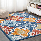 Hamilton Cassis Ornate Ogee Trellis Indoor/Outdoor Area Rug