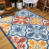 Hamilton Cassis Ornate Ogee Trellis Indoor/Outdoor Area Rug