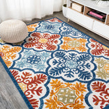 Hamilton Cassis Ornate Ogee Trellis Indoor/Outdoor Area Rug