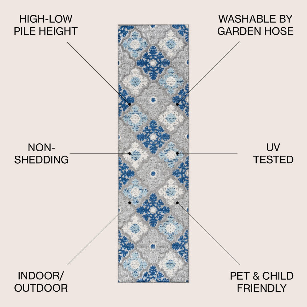 Hamilton Cassis Ornate Ogee Trellis Indoor/Outdoor Area Rug