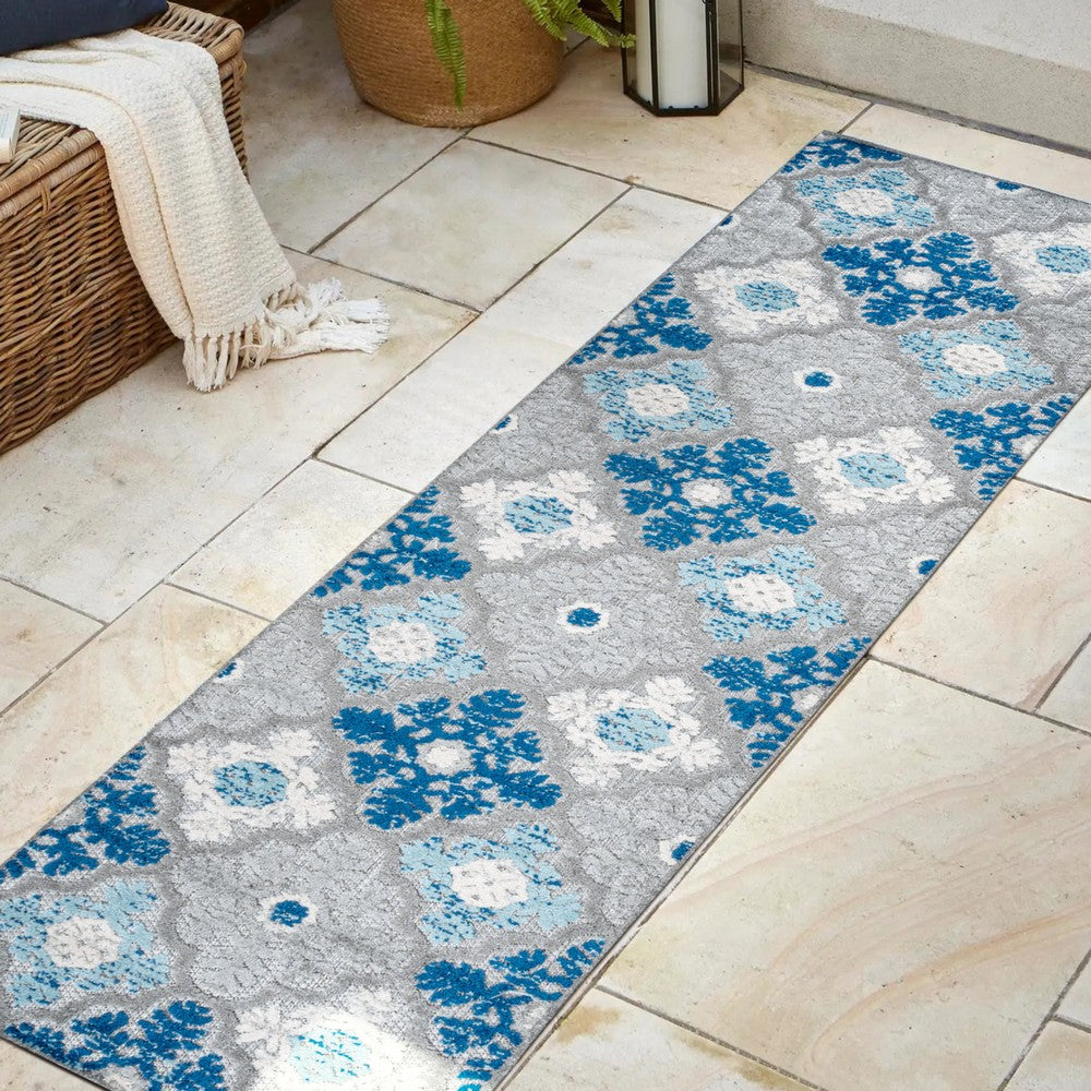 Hamilton Cassis Ornate Ogee Trellis Indoor/Outdoor Area Rug