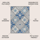 Hamilton Cassis Ornate Ogee Trellis Indoor/Outdoor Area Rug